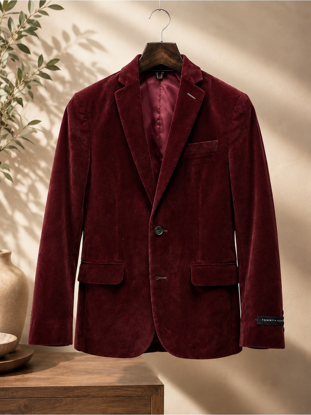 Tommy Hilfiger kids Deep Wine Velvet Sport Coat